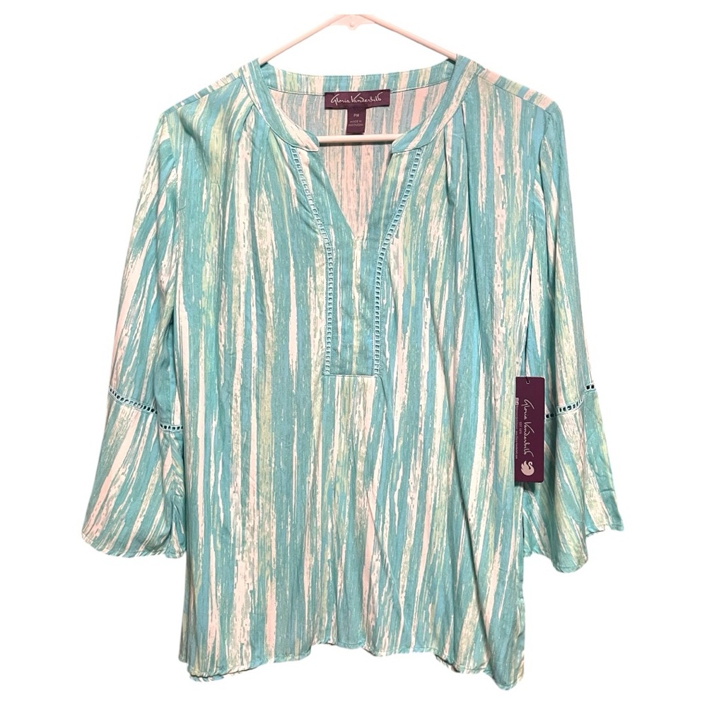 Gloria Vanderbilt Aqua Women's Blouse PM